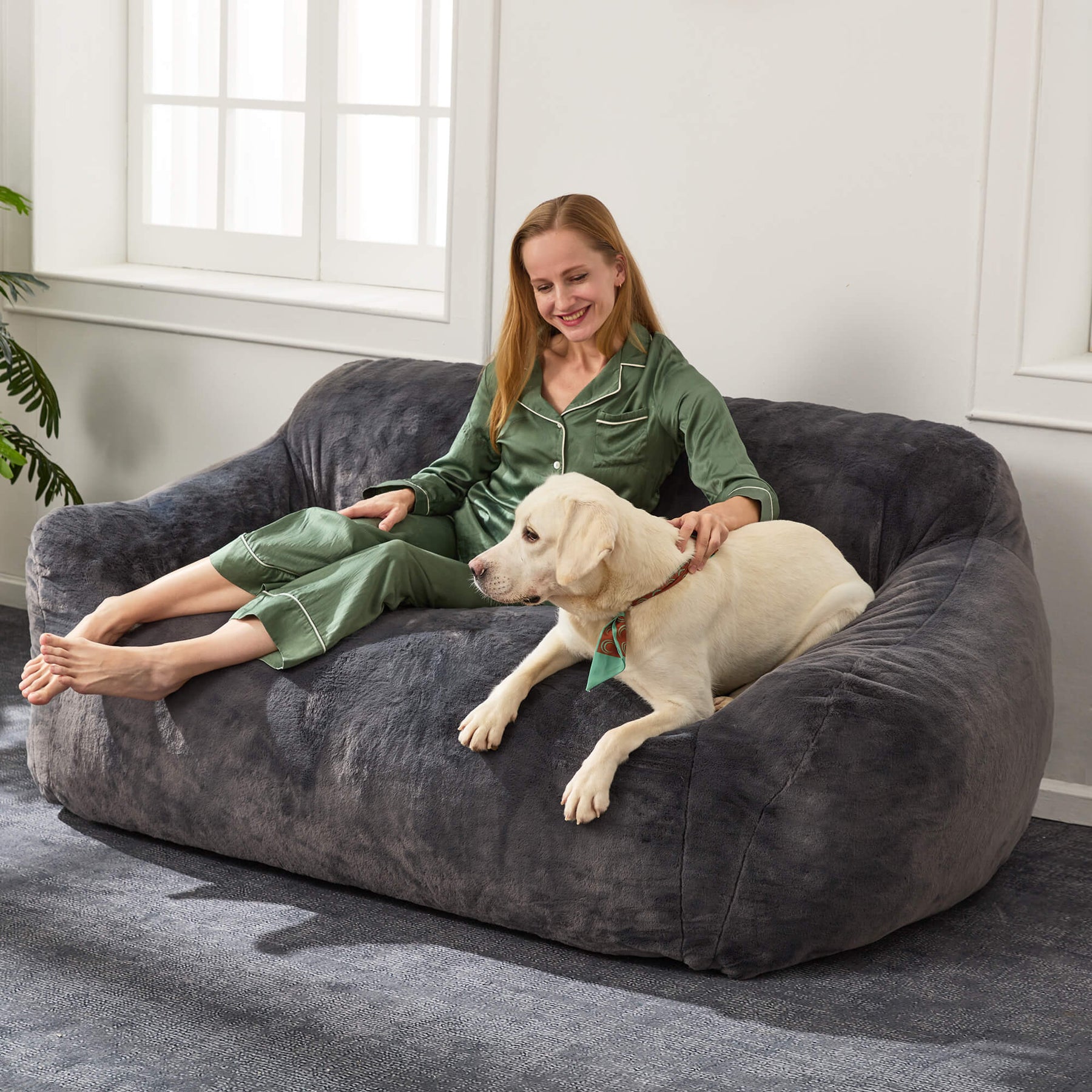 HABUTWAY® Giant Foam-Filled BeanBag Sofa