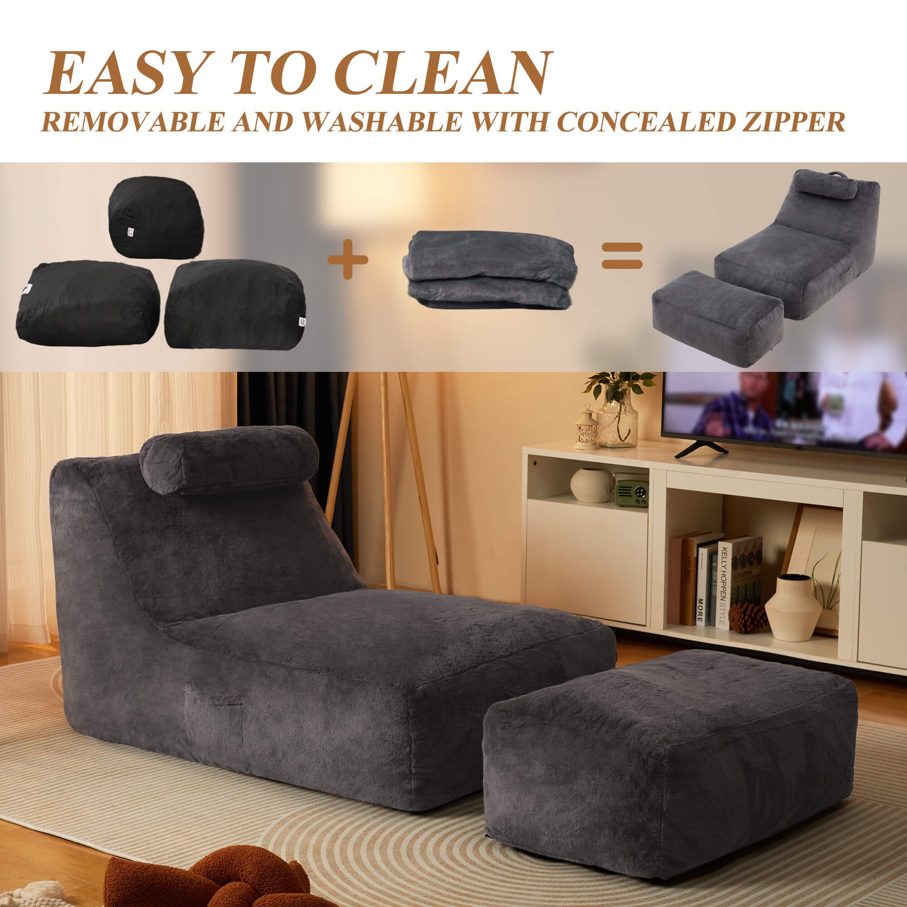 HABUTWAY® Recliner Sofa with Footrest