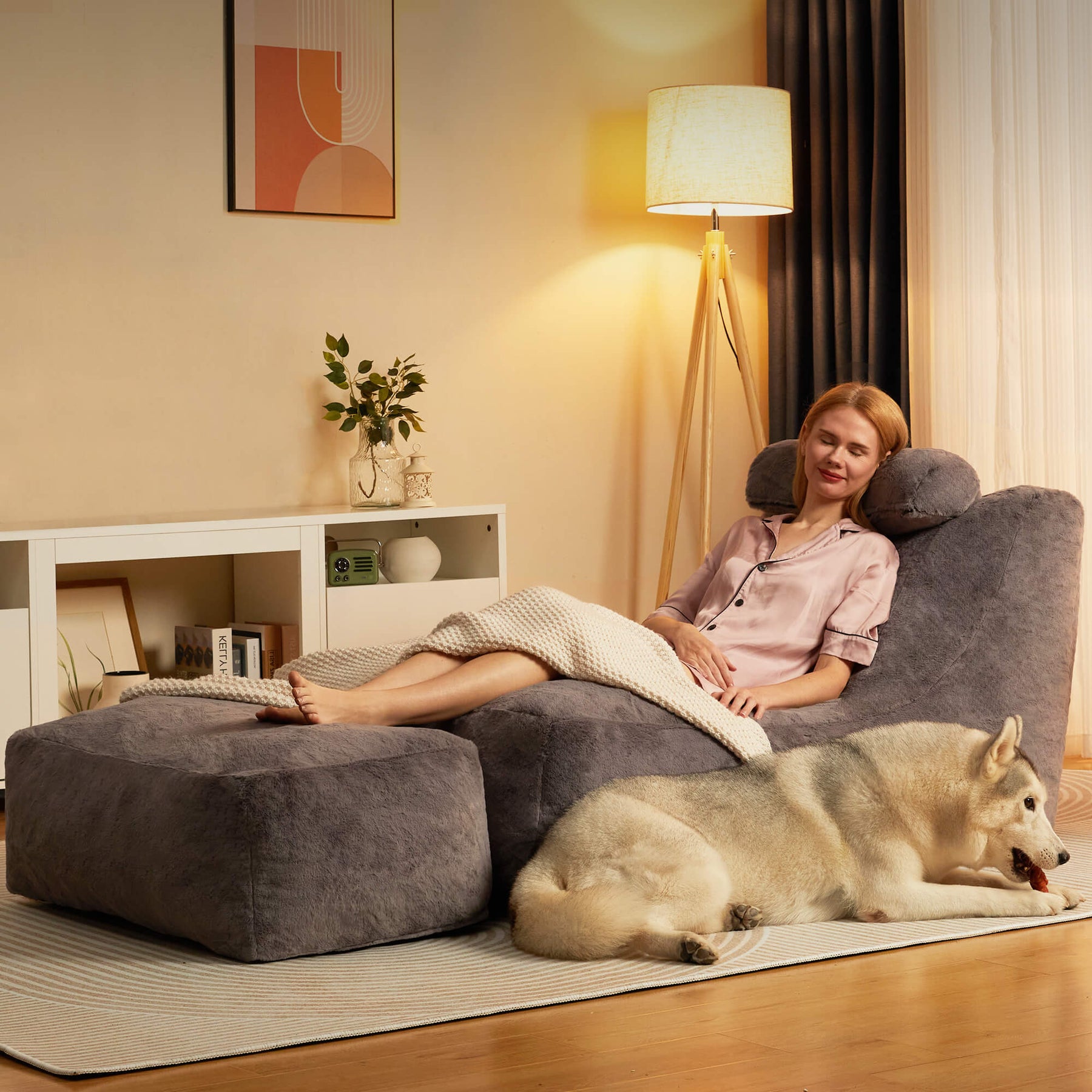 HABUTWAY® Recliner Sofa with Footrest