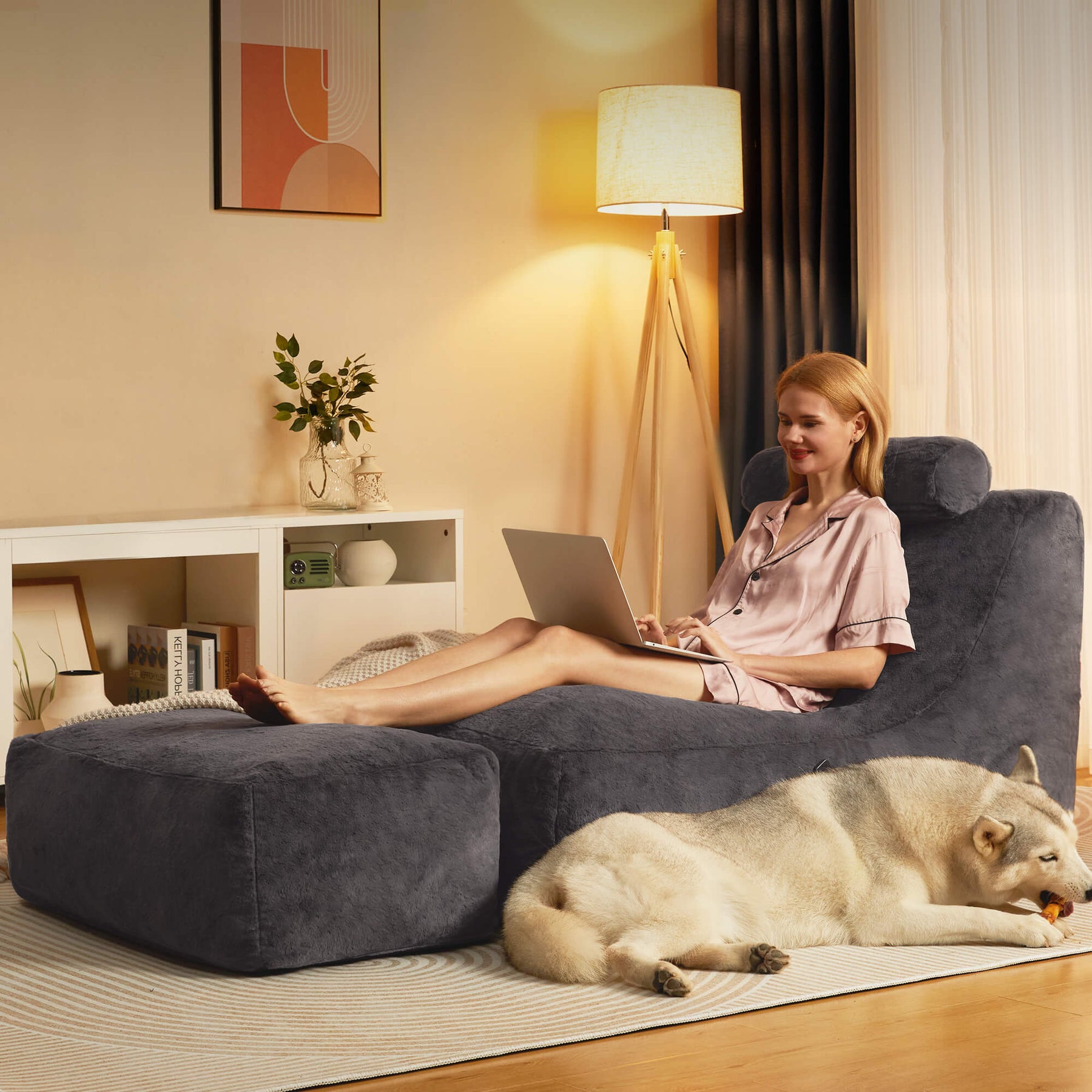 HABUTWAY® Recliner Sofa with Footrest