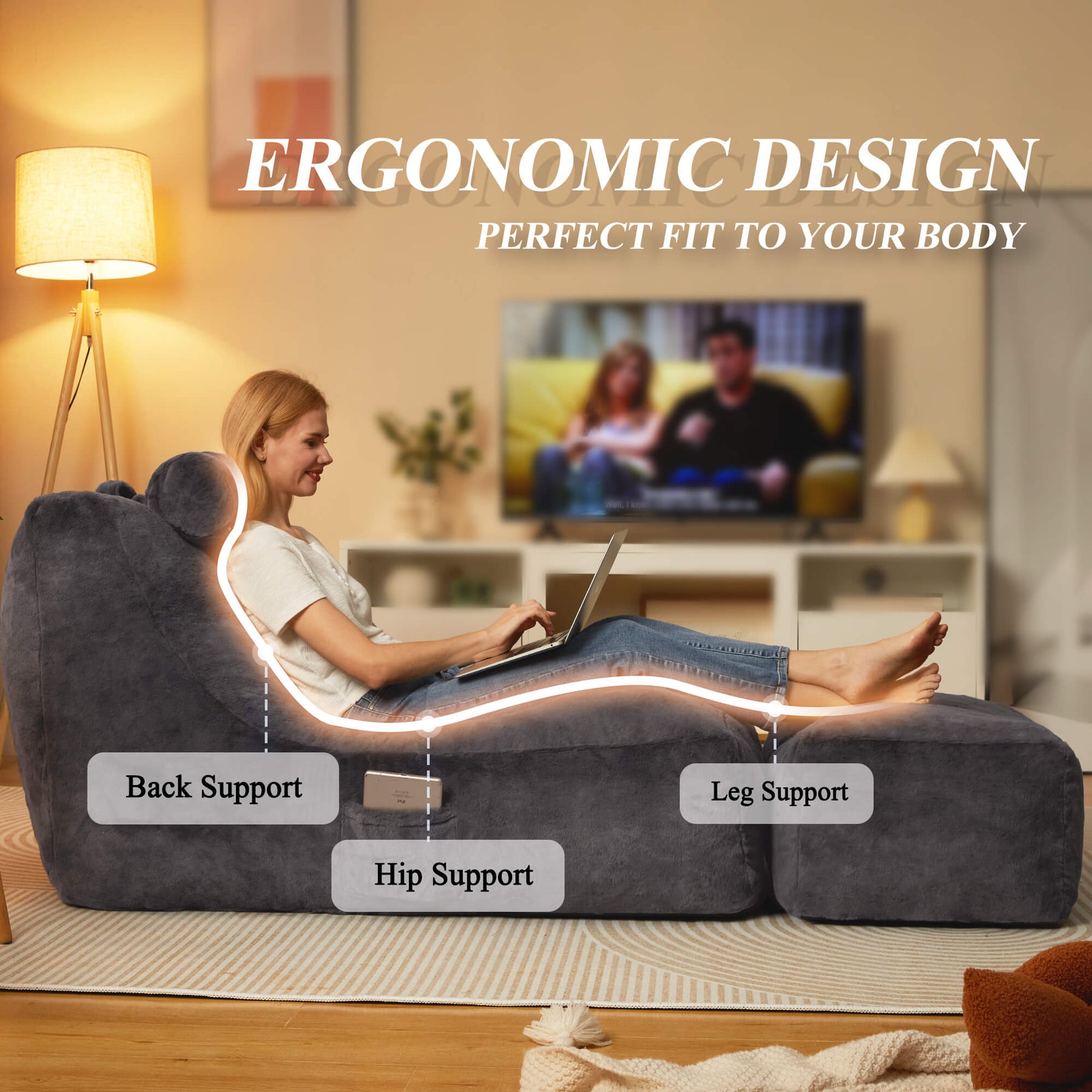 HABUTWAY® Recliner Sofa with Footrest