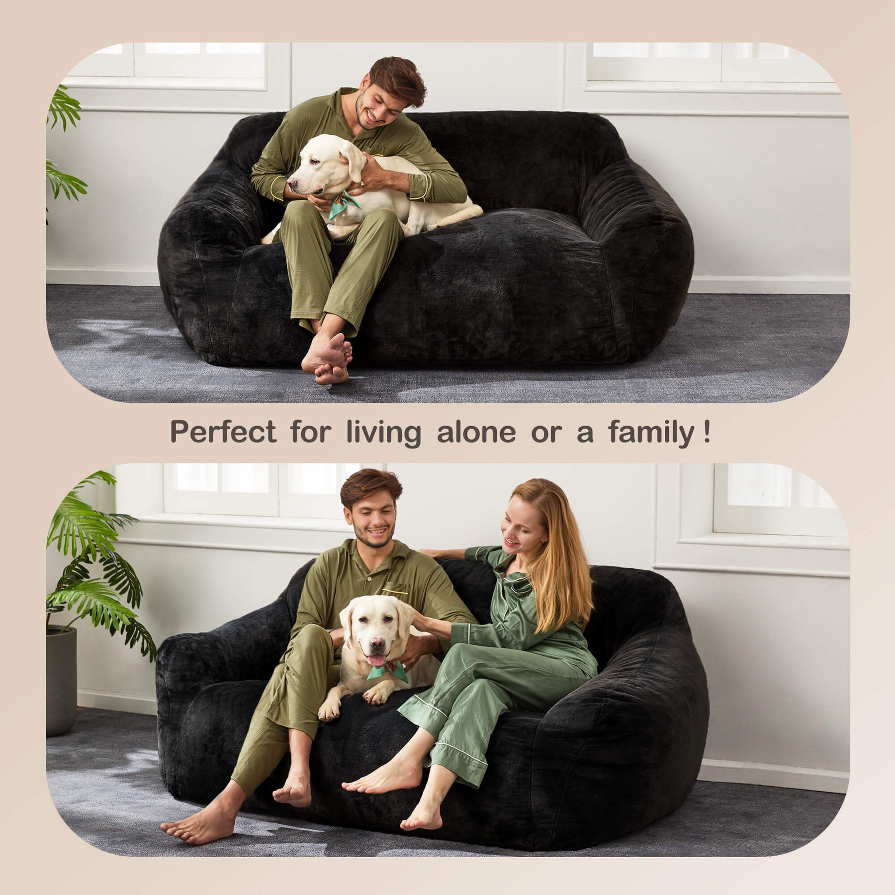 HABUTWAY® Giant Foam-Filled BeanBag Sofa