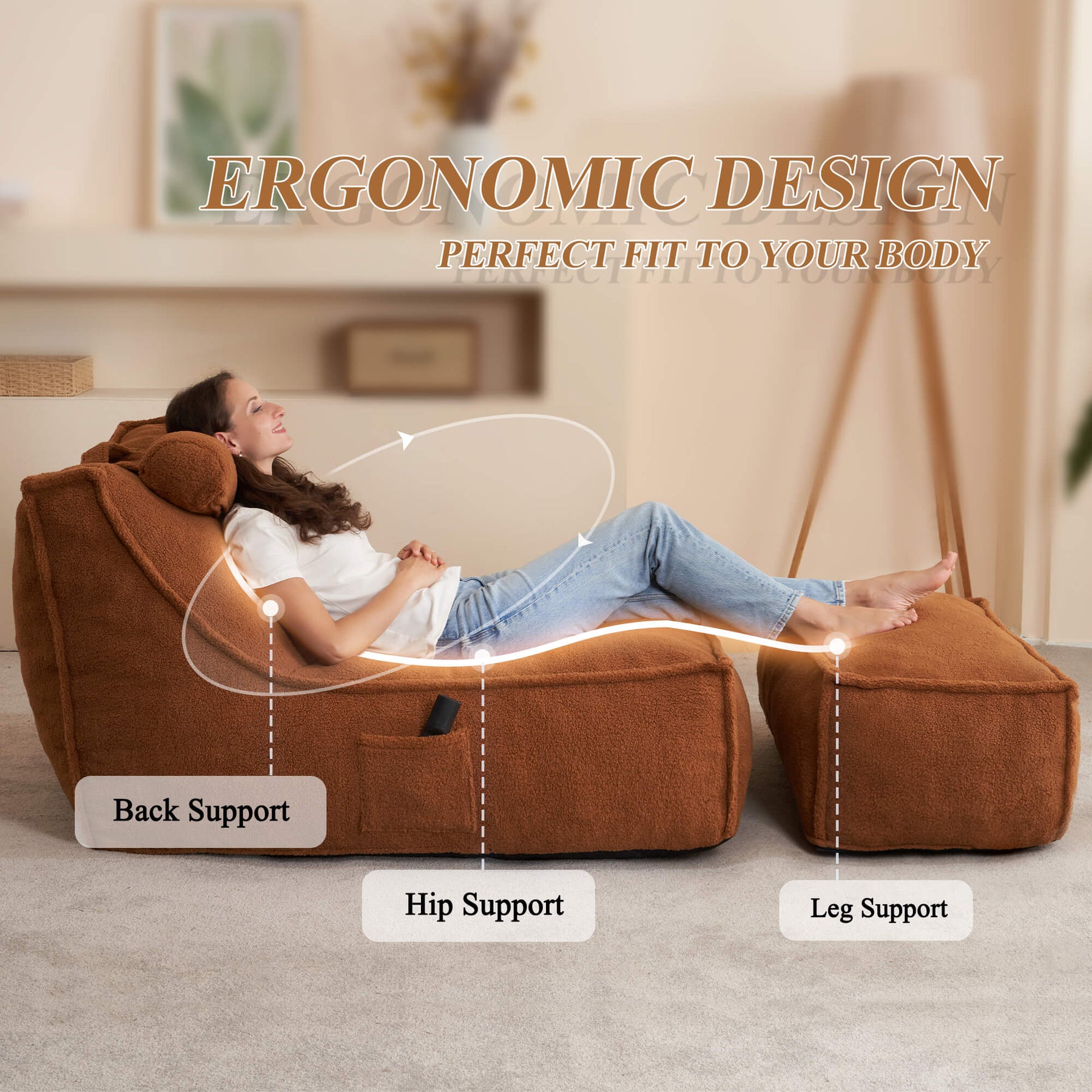 HABUTWAY® Recliner Sofa with Footrest