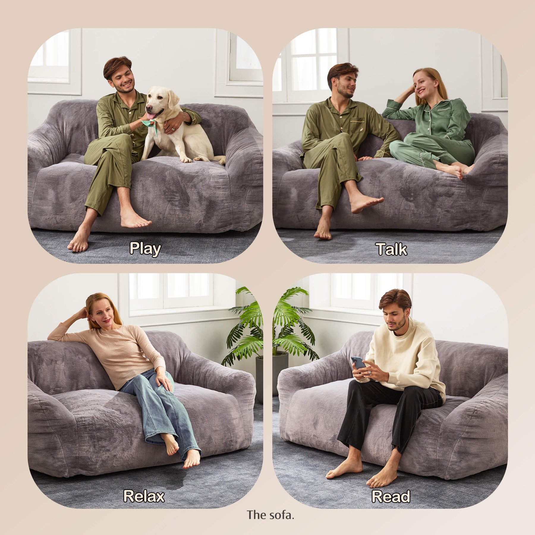HABUTWAY® Giant Foam-Filled BeanBag Sofa