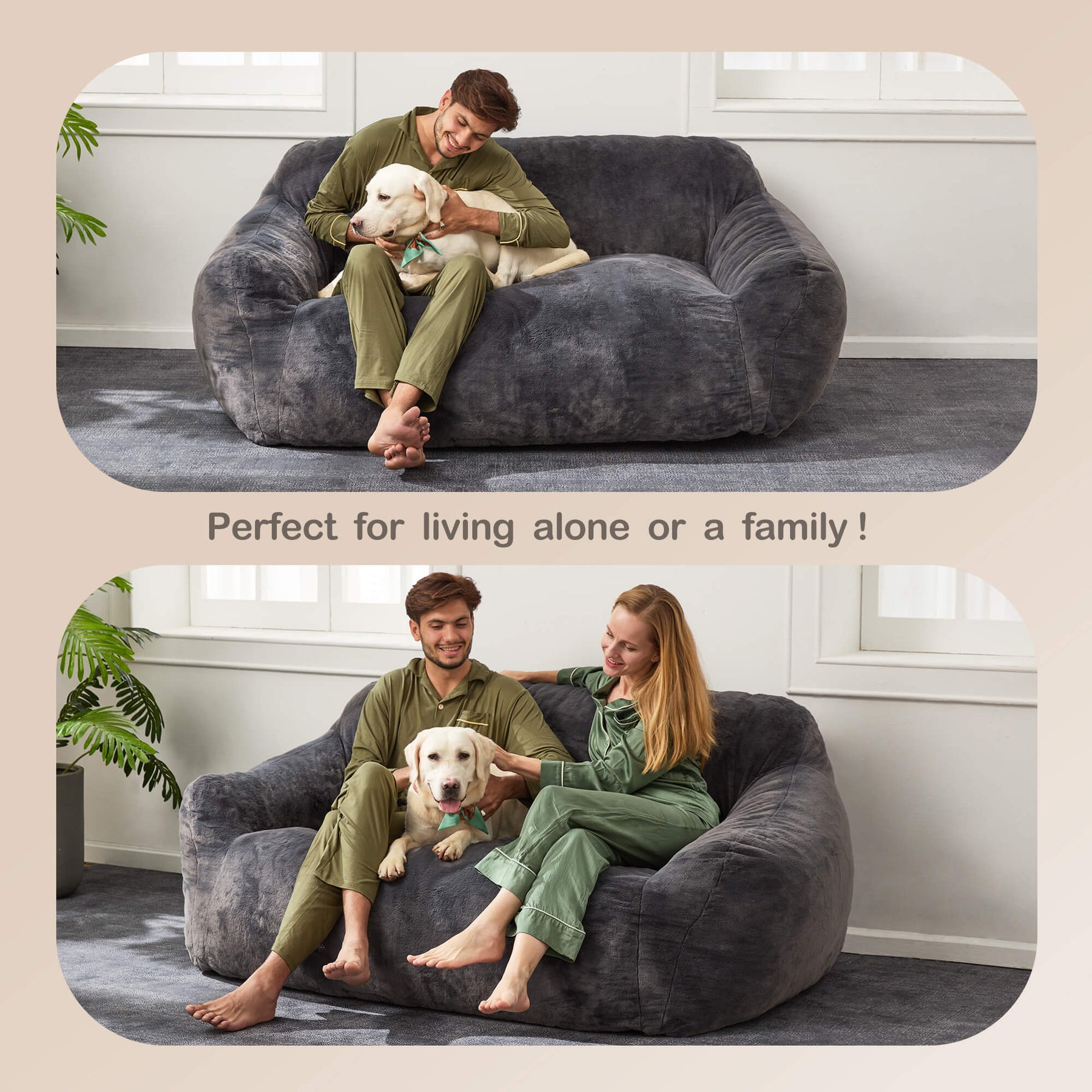 HABUTWAY® Giant Foam-Filled BeanBag Sofa