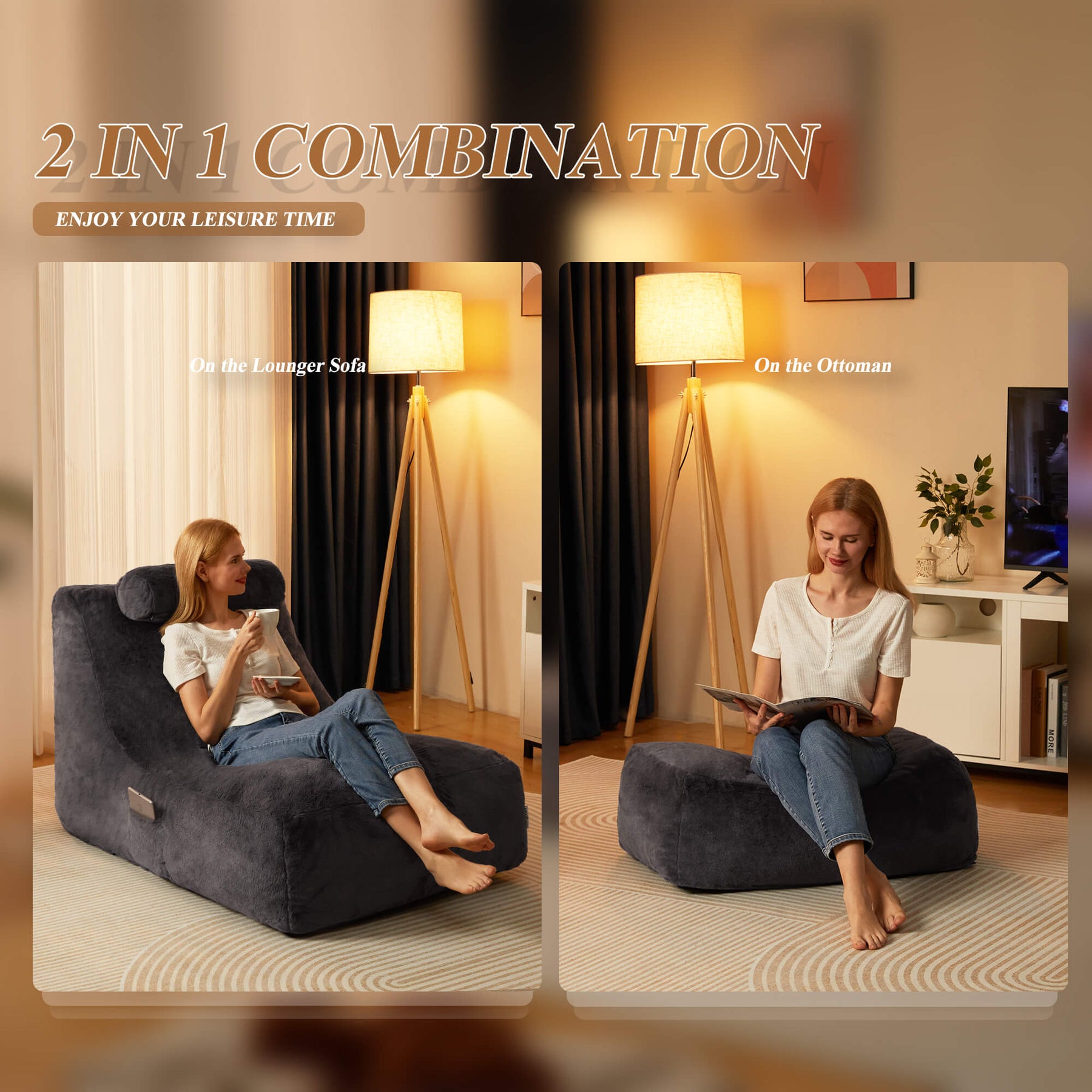 HABUTWAY® Recliner Sofa with Footrest