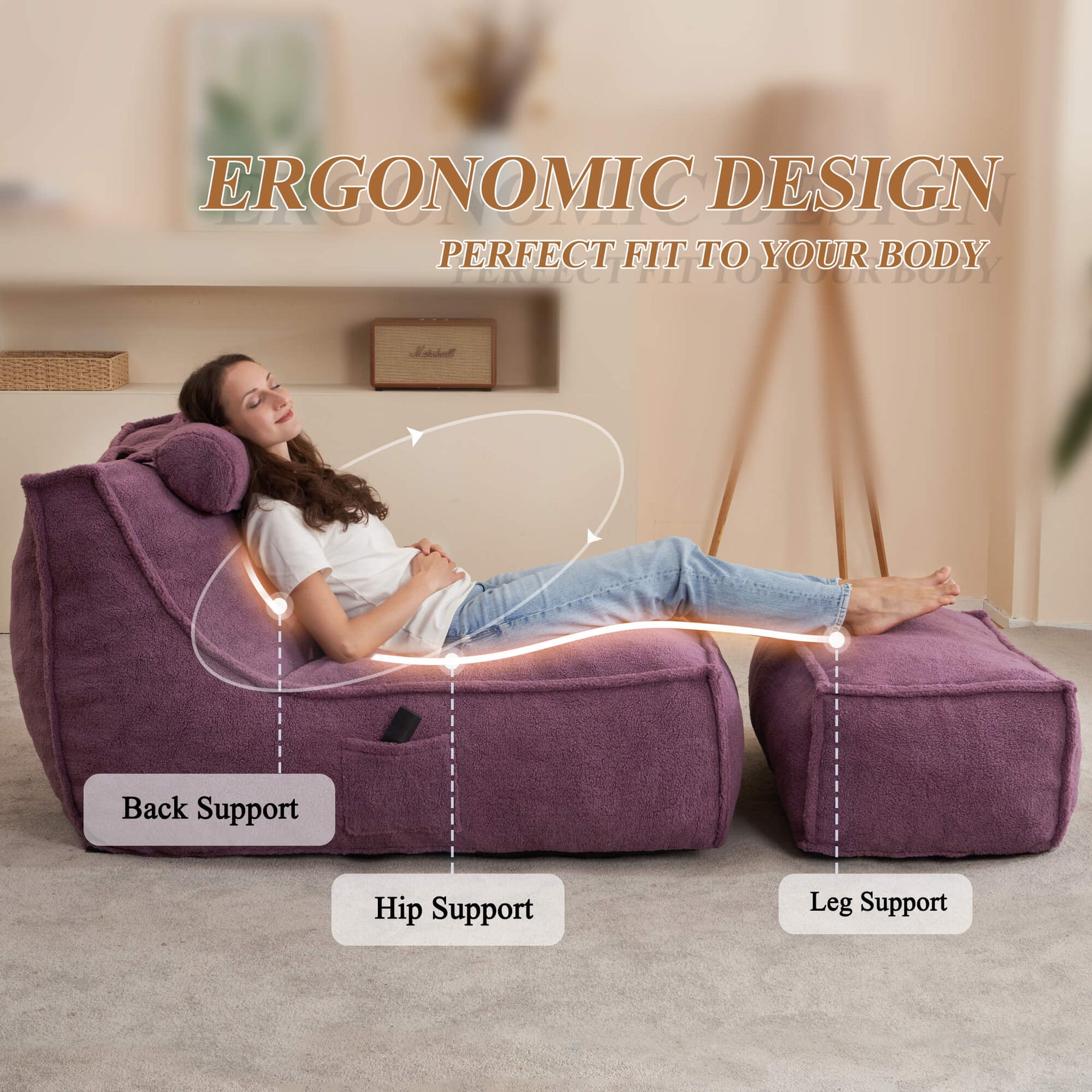 HABUTWAY® Recliner Sofa with Footrest