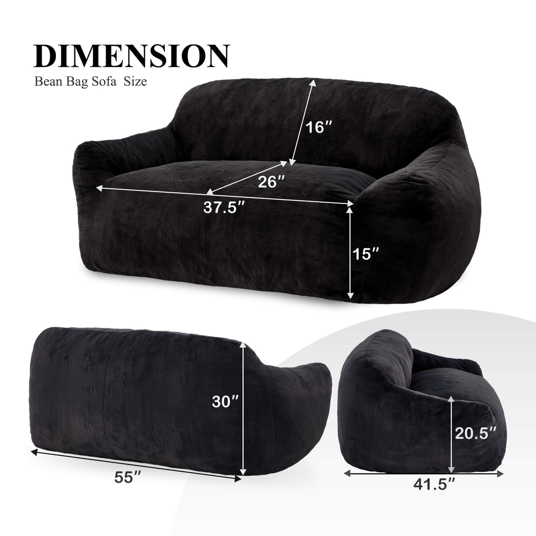 HABUTWAY® Giant Foam-Filled BeanBag Sofa
