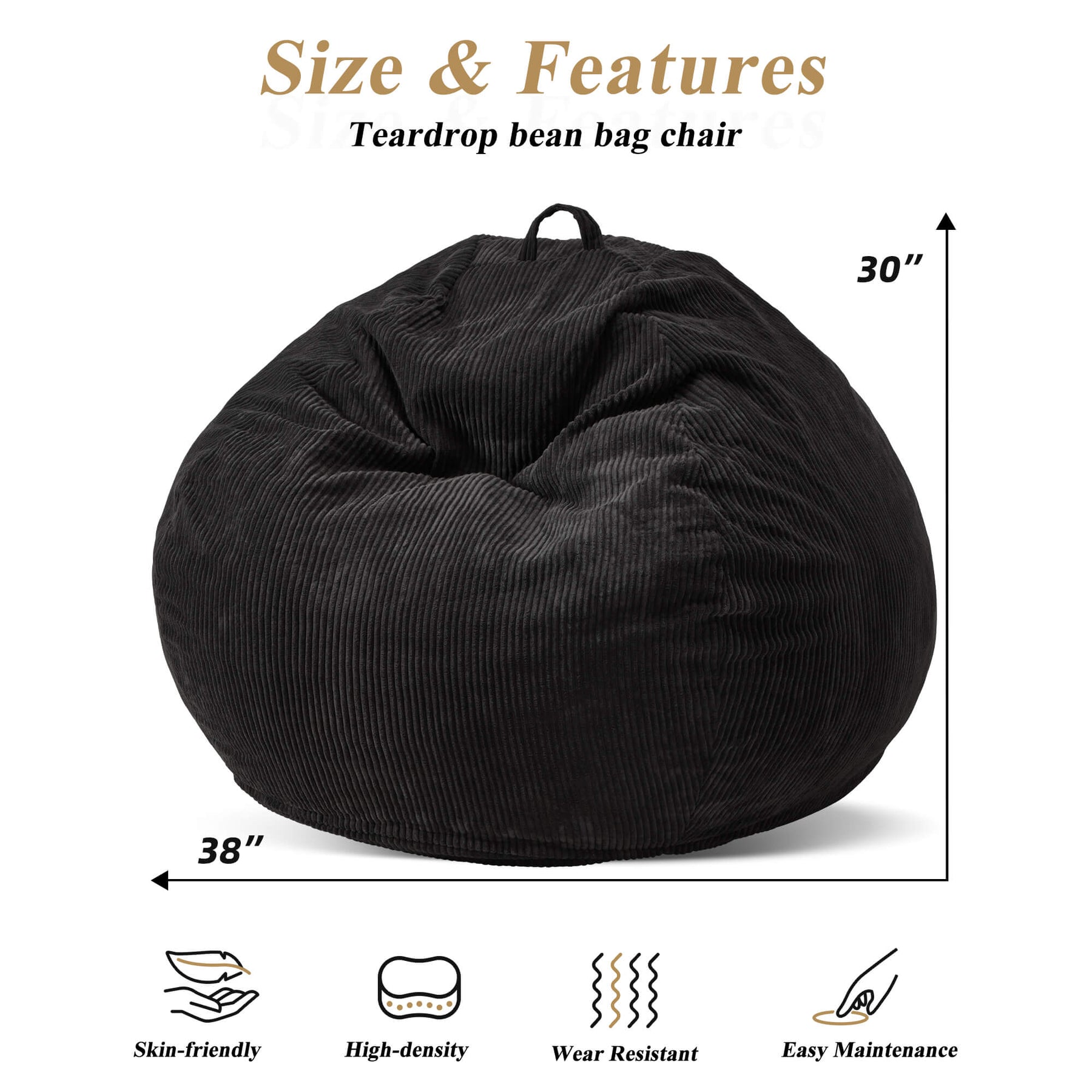 HABUTWAY® Teardrop Bean Bag Chair Adult
