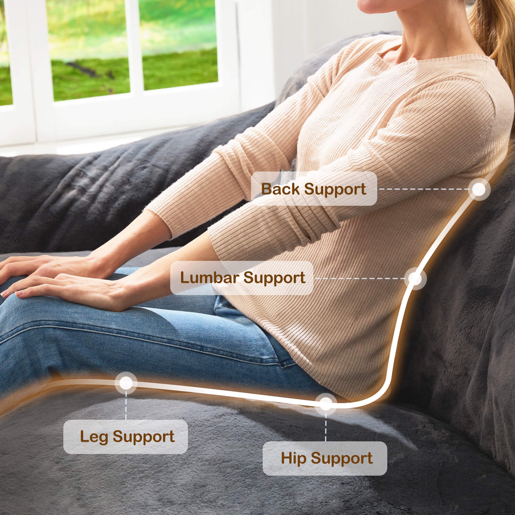 HABUTWAY® Giant Foam-Filled BeanBag Sofa