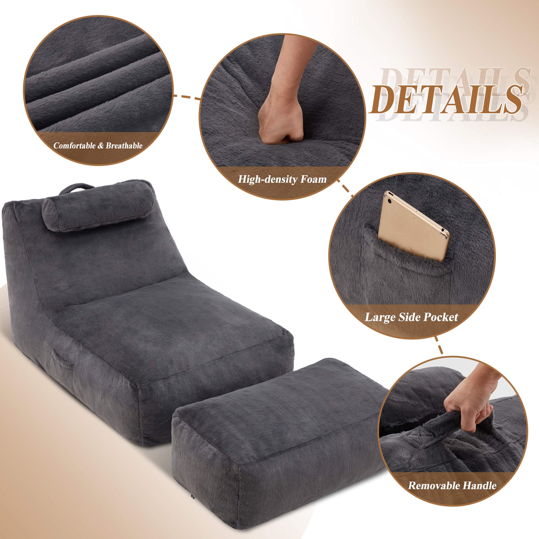 HABUTWAY® Recliner Sofa with Footrest