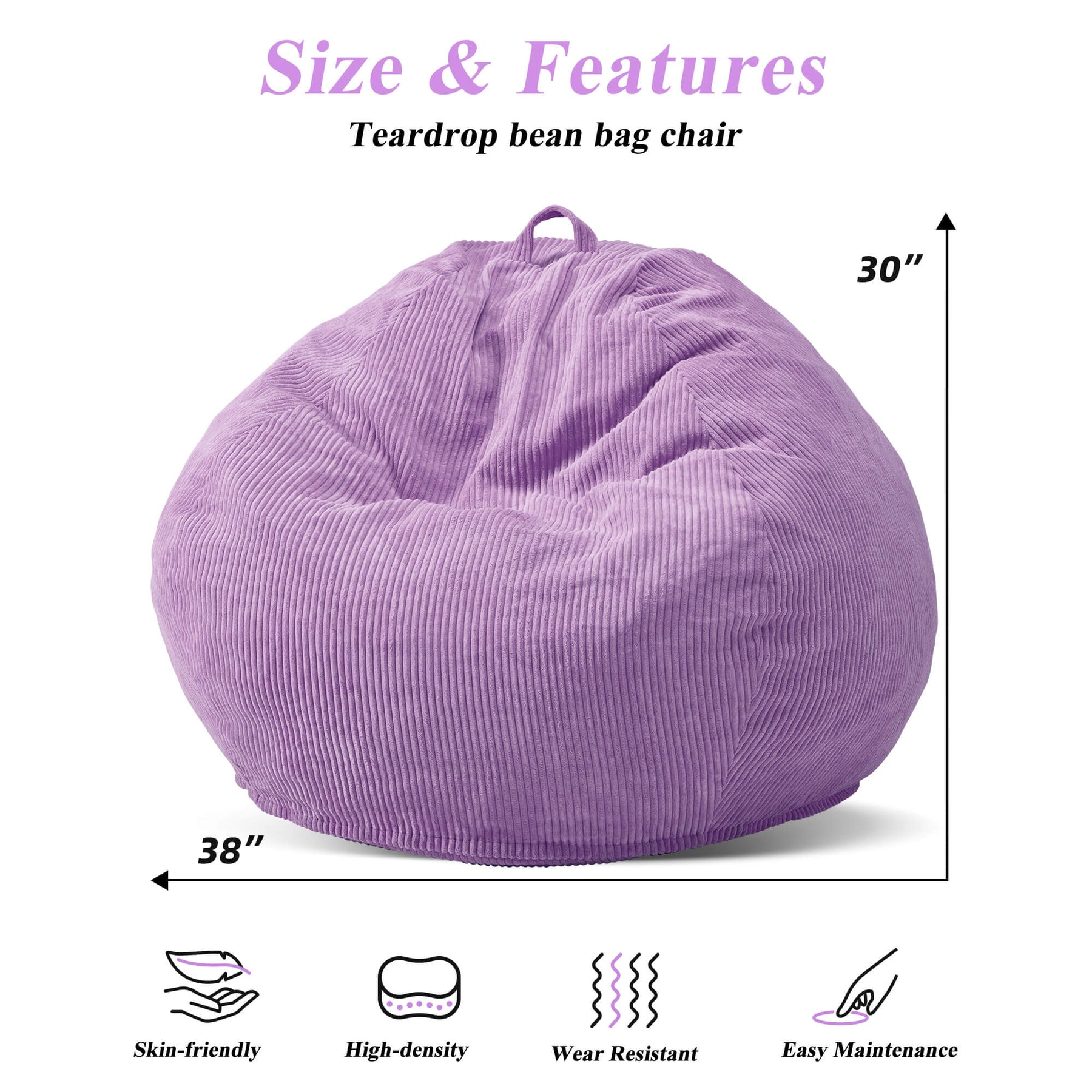 HABUTWAY® Teardrop Bean Bag Chair Adult