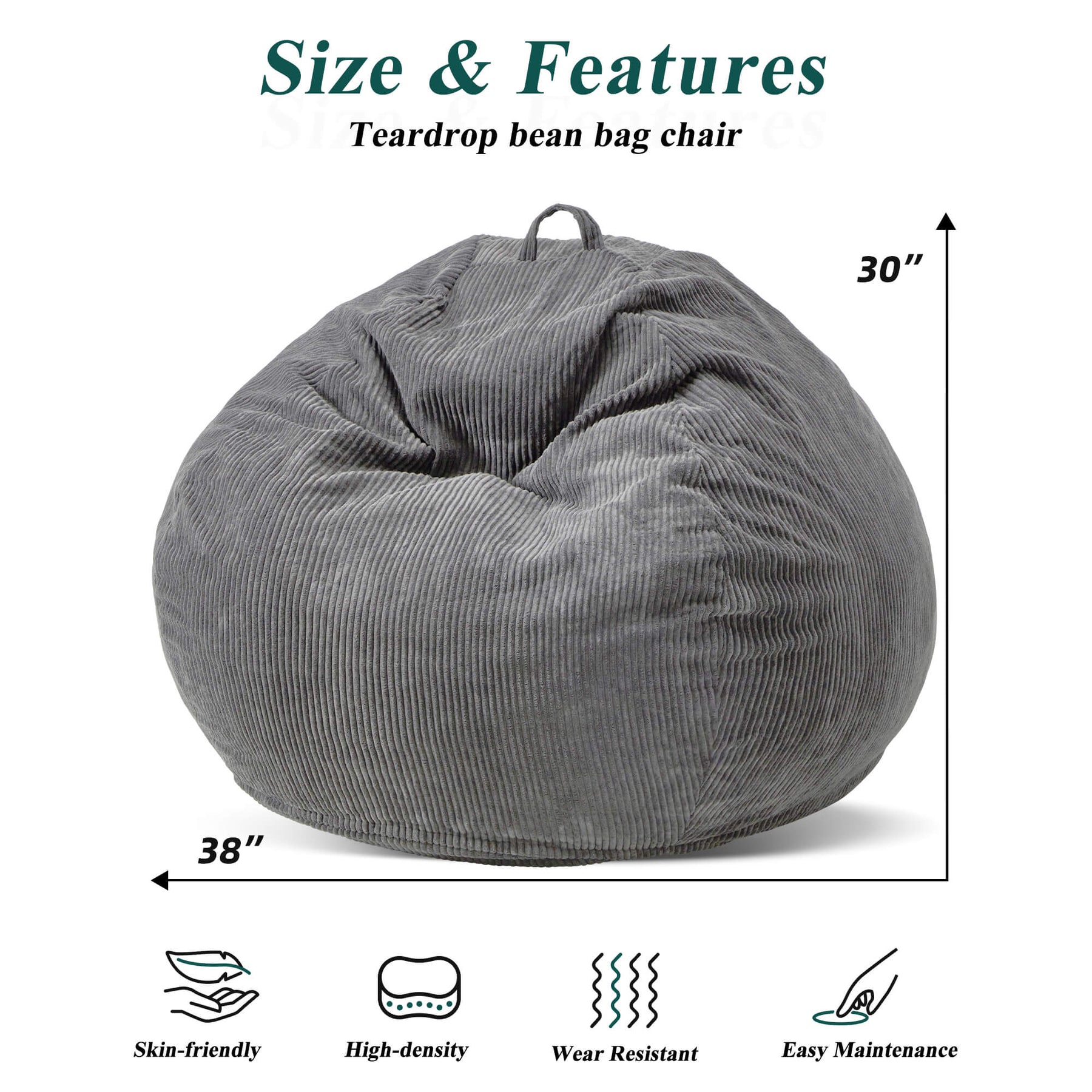 HABUTWAY® Teardrop Bean Bag Chair Adult