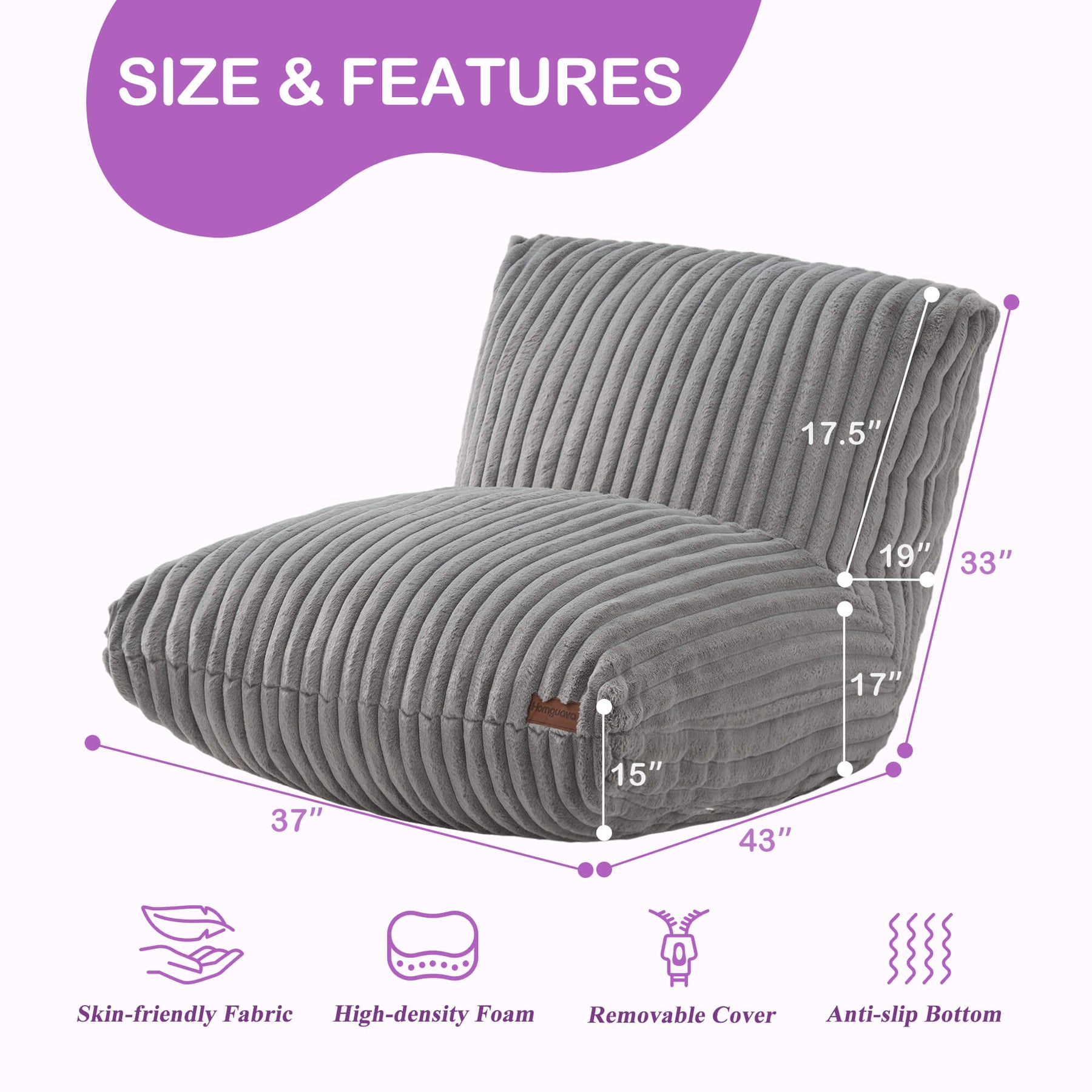 HABUTWAY® Short Corduroy Sofa