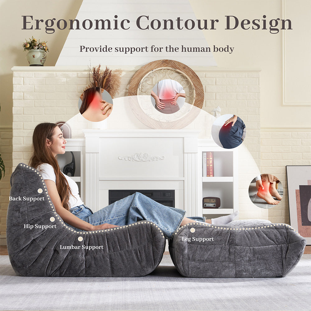 HABUTWAY® Bean Bag Memory Foam Sofa