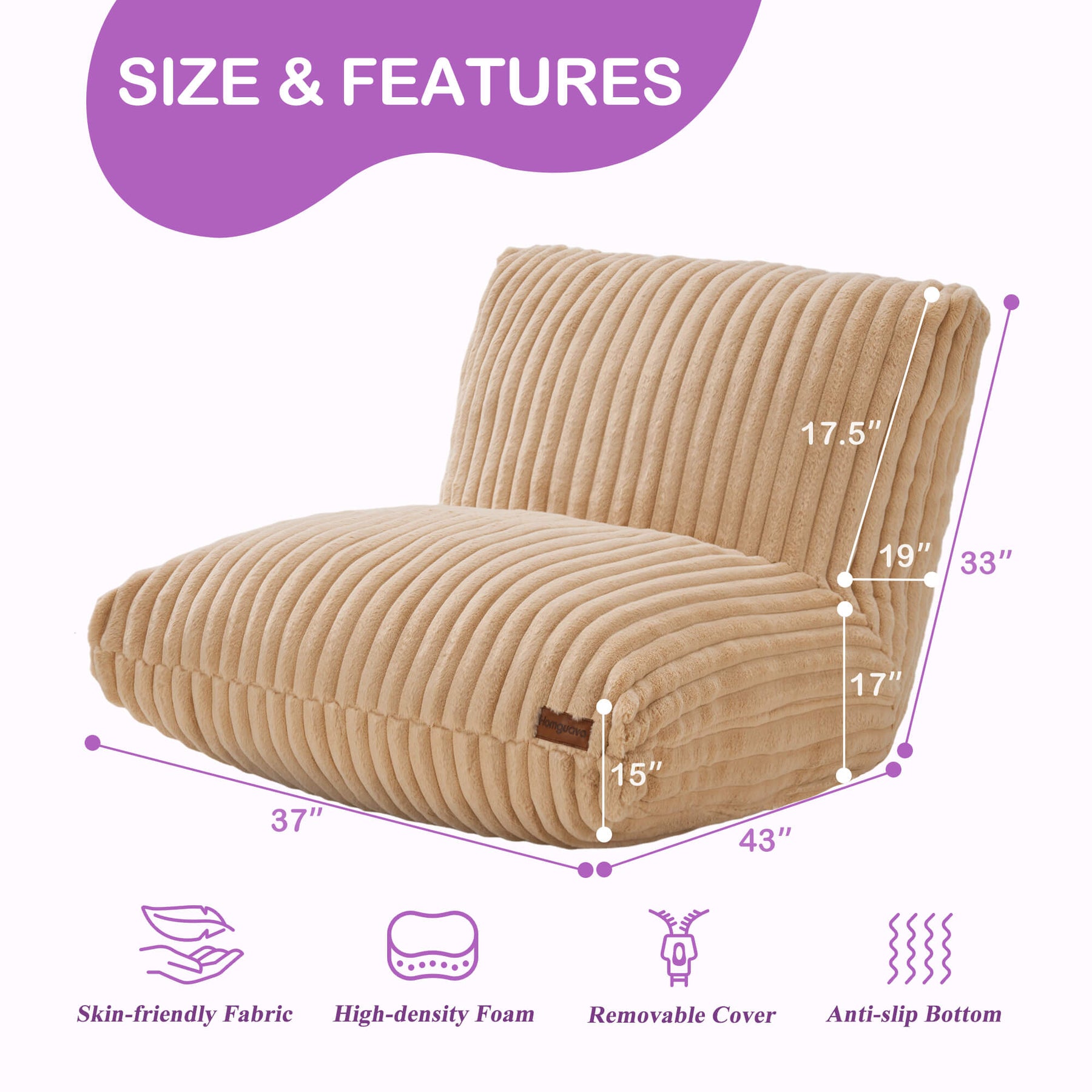 HABUTWAY® Short Corduroy Sofa