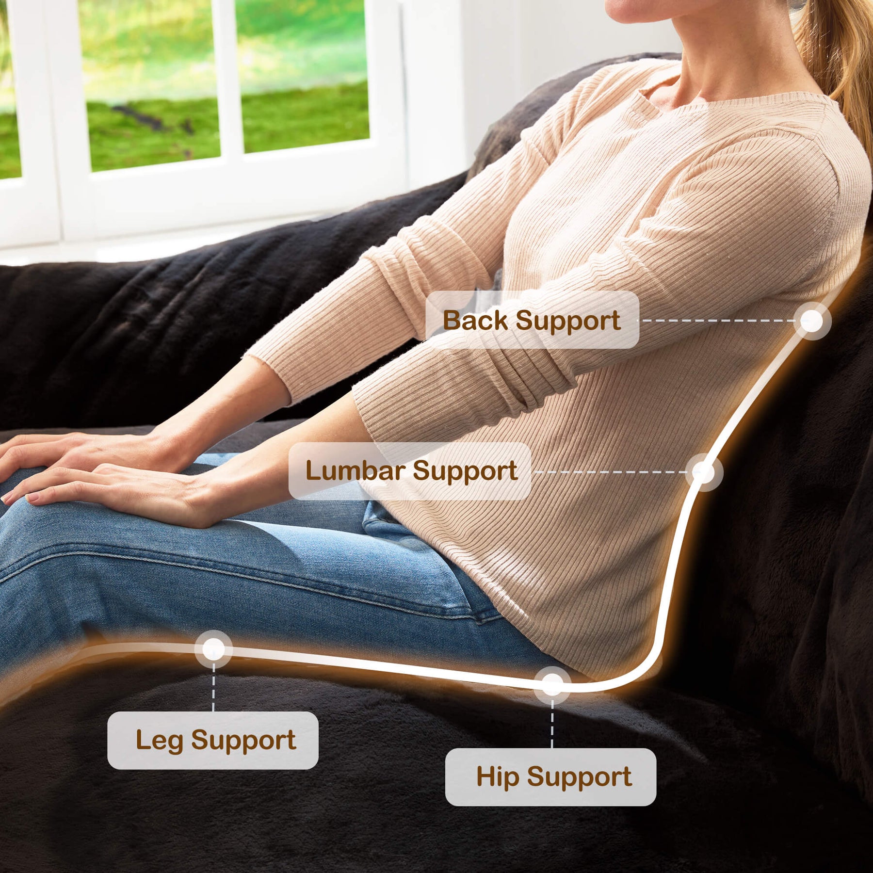 HABUTWAY® Giant Foam-Filled BeanBag Sofa