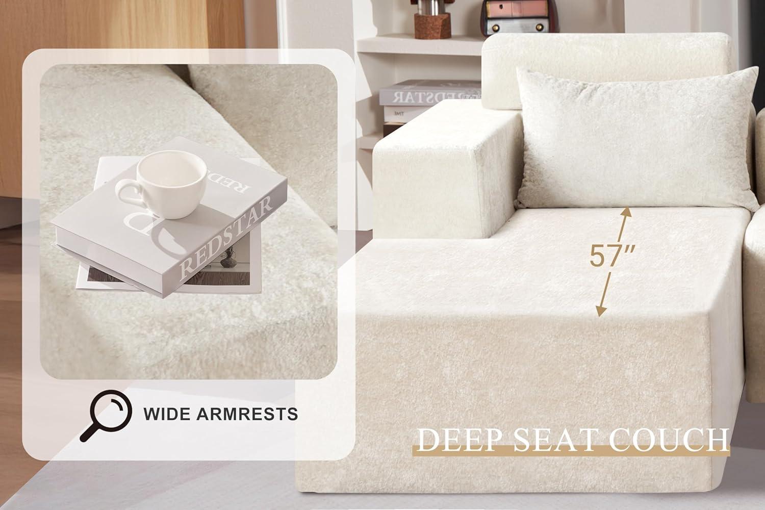 HABUTWAY®L-Shape Modular Sectional Sofa Couch