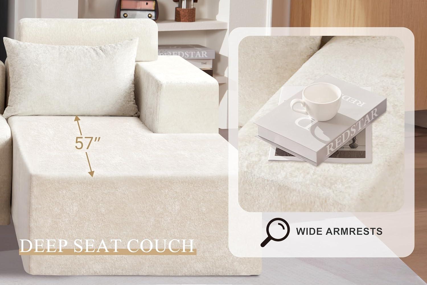 HABUTWAY®L-Shape Modular Sectional Sofa Couch