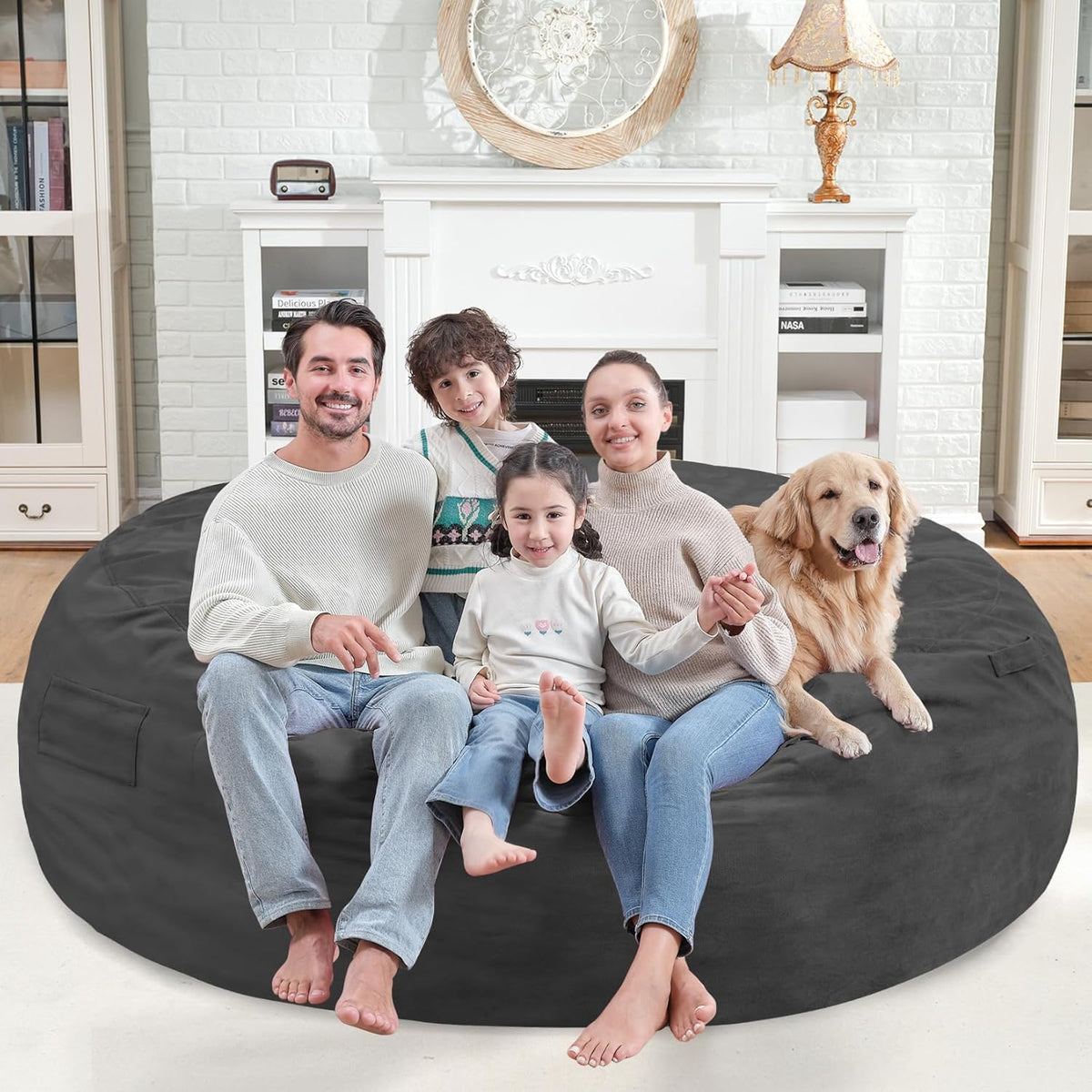 HABUTWAY® 7FT Dutch Velvet Bean Bag Chair