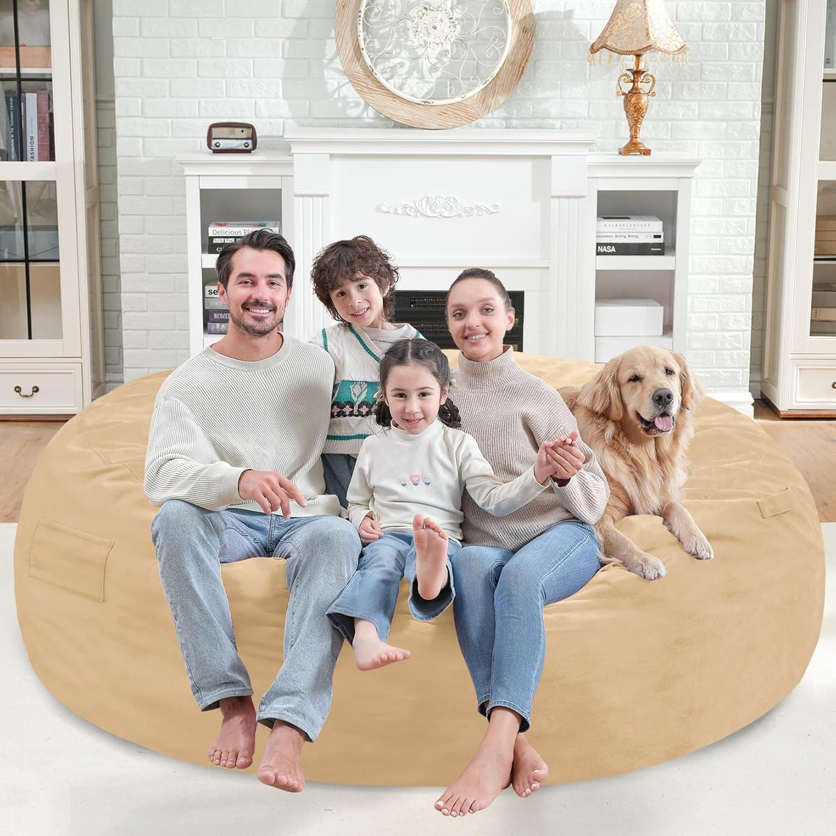 HABUTWAY® 7FT Dutch Velvet Bean Bag Chair