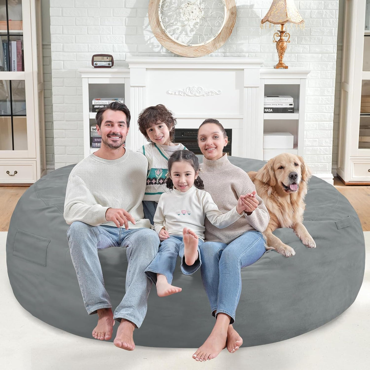 HABUTWAY® 7FT Dutch Velvet Bean Bag Chair