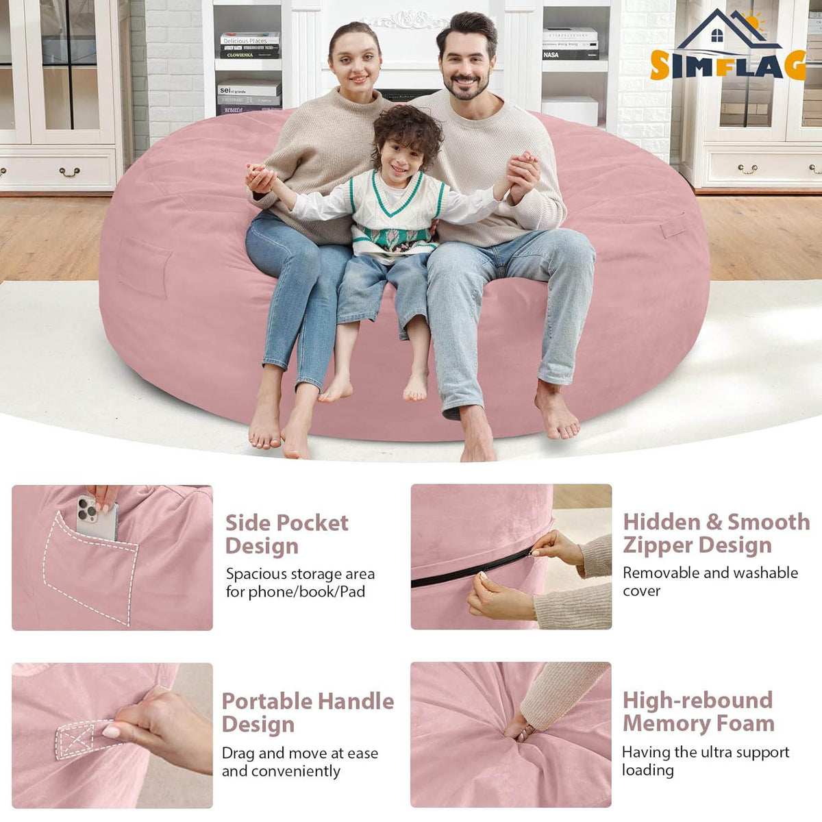 HABUTWAY® Dutch Velvet Bean Bag Chair New