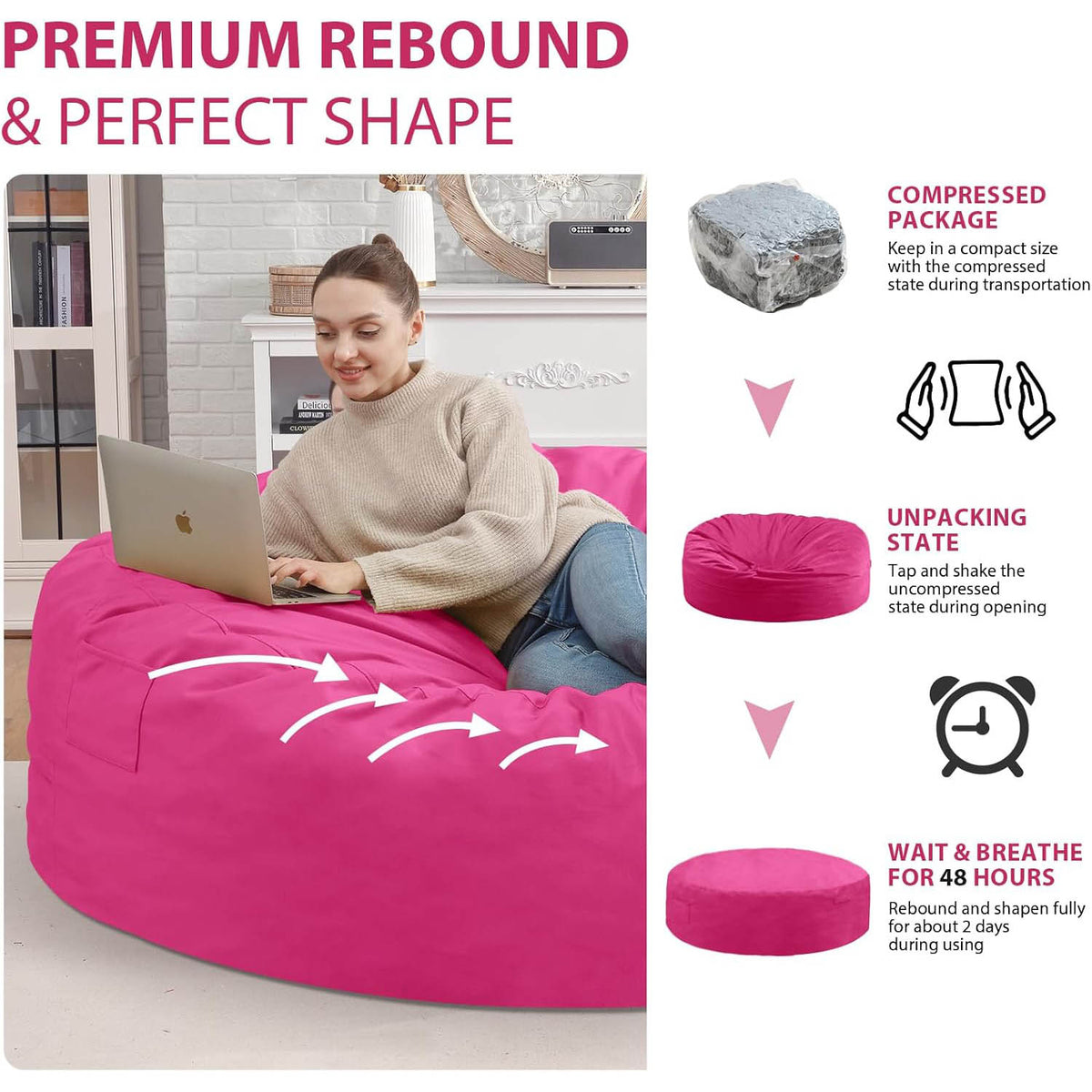 HABUTWAY® Dutch Velvet Bean Bag Chair New