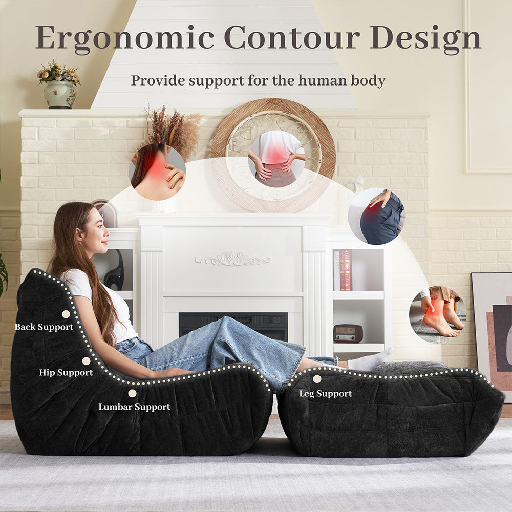 HABUTWAY® Bean Bag Memory Foam Sofa