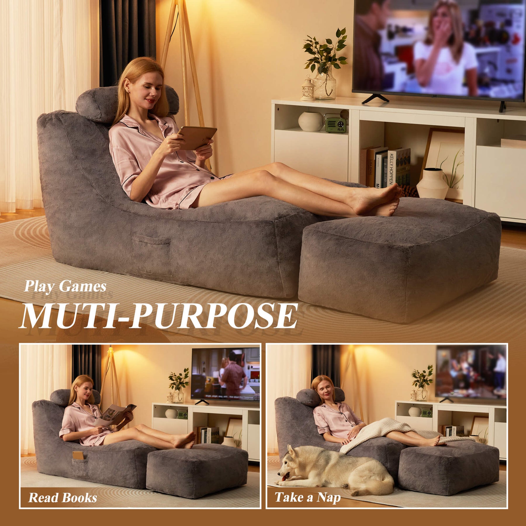 HABUTWAY® Recliner Sofa with Footrest