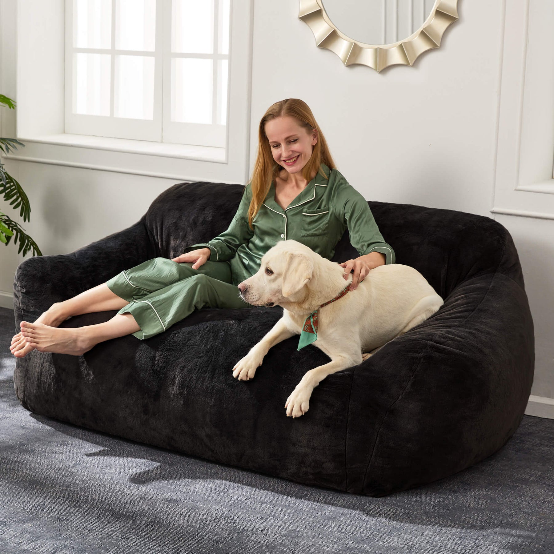 HABUTWAY® Giant Foam-Filled BeanBag Sofa