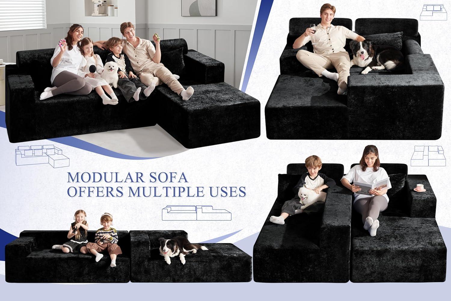 HABUTWAY®L-Shape Modular Sectional Sofa Couch