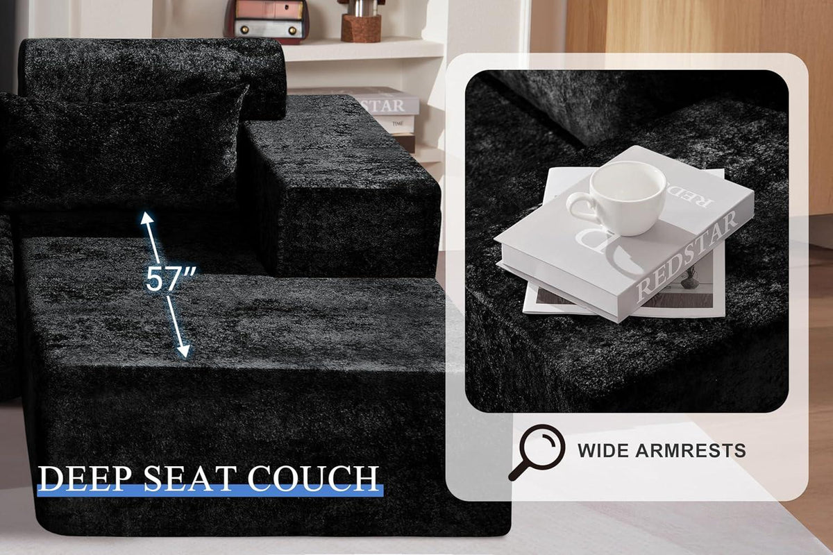 HABUTWAY®L-Shape Modular Sectional Sofa Couch