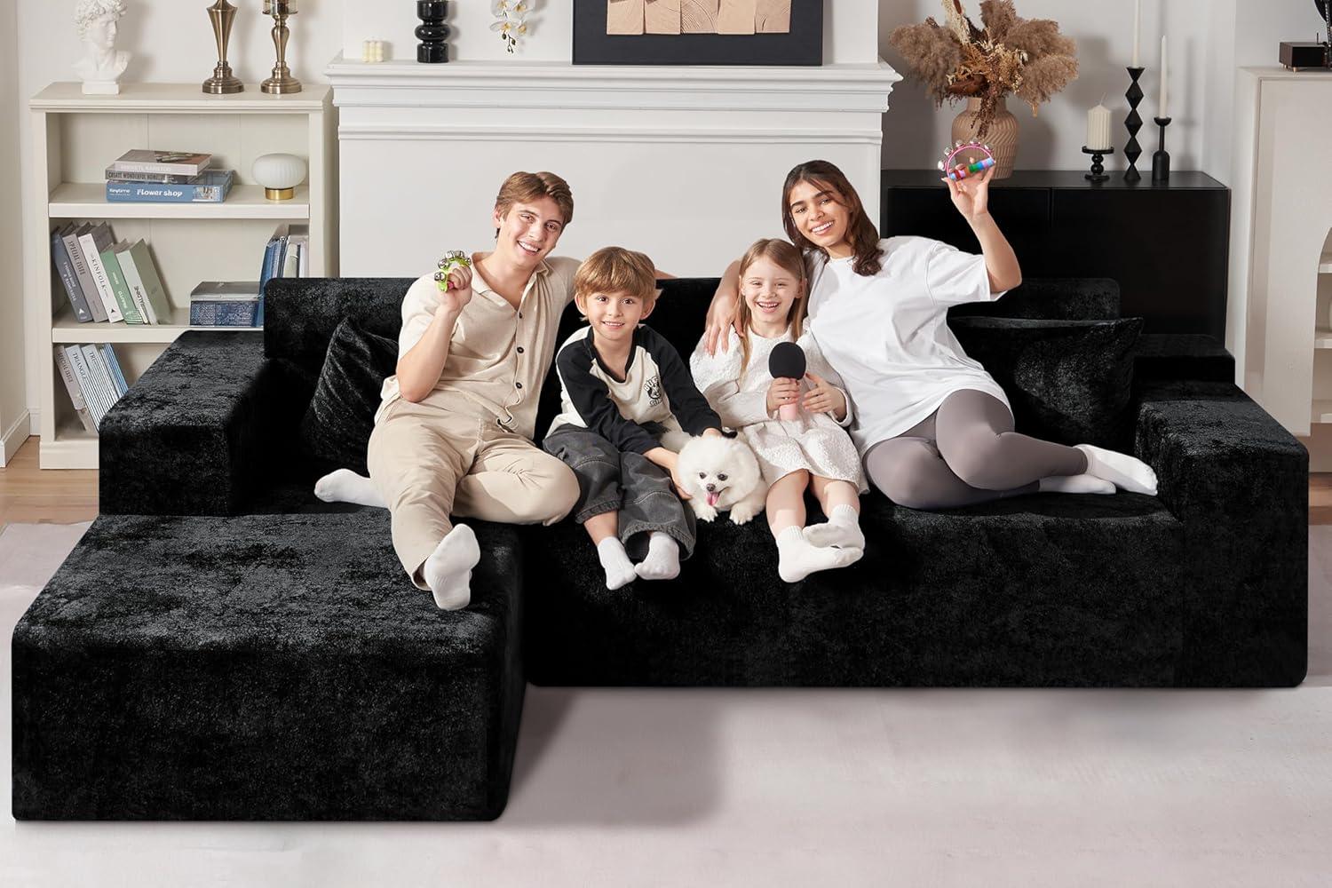 HABUTWAY®L-Shape Modular Sectional Sofa Couch