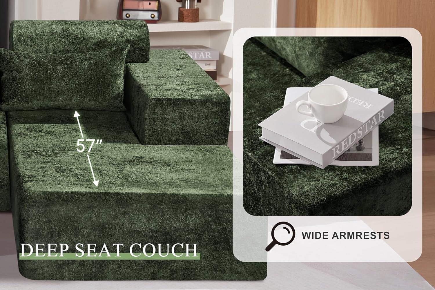 HABUTWAY®L-Shape Modular Sectional Sofa Couch