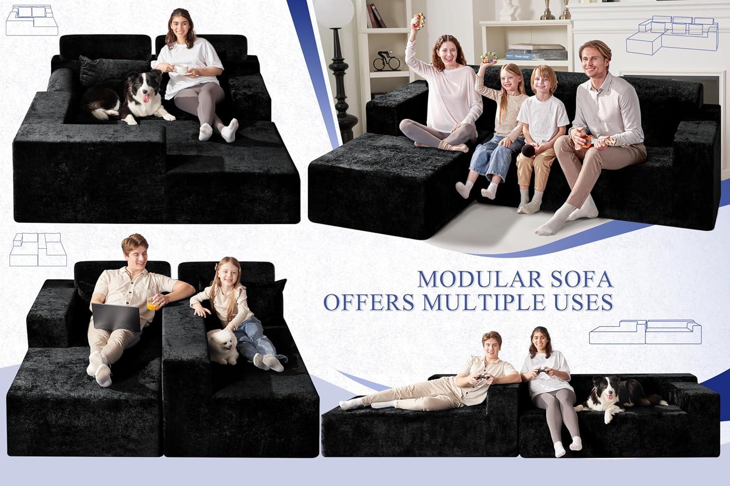 HABUTWAY®L-Shape Modular Sectional Sofa Couch