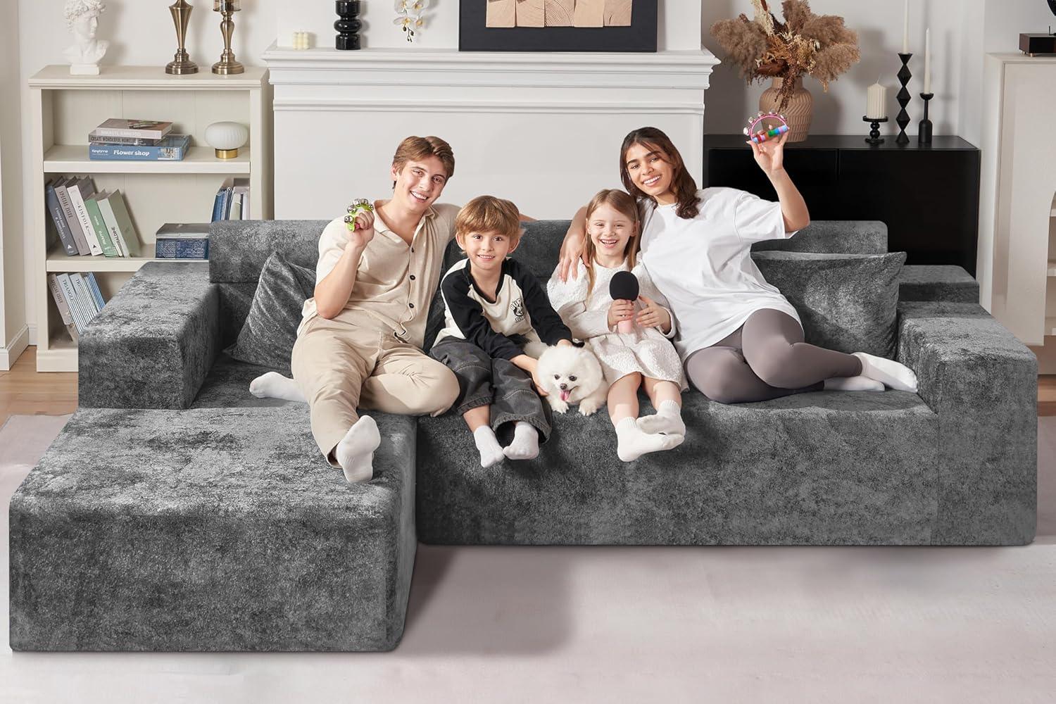 HABUTWAY®L-Shape Modular Sectional Sofa Couch
