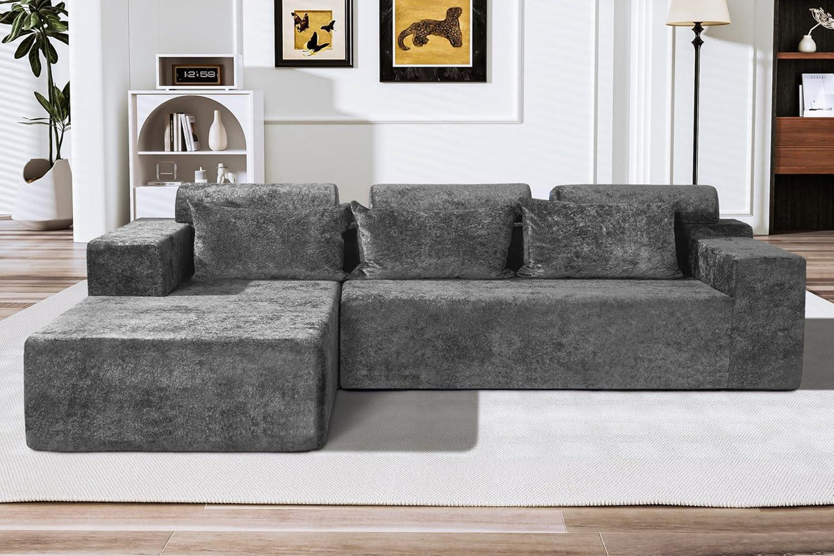 HABUTWAY®L-Shape Modular Sectional Sofa Couch