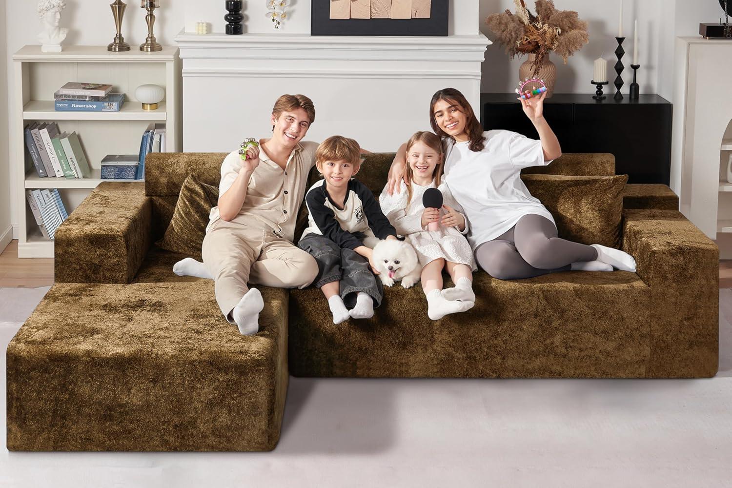 HABUTWAY®L-Shape Modular Sectional Sofa Couch