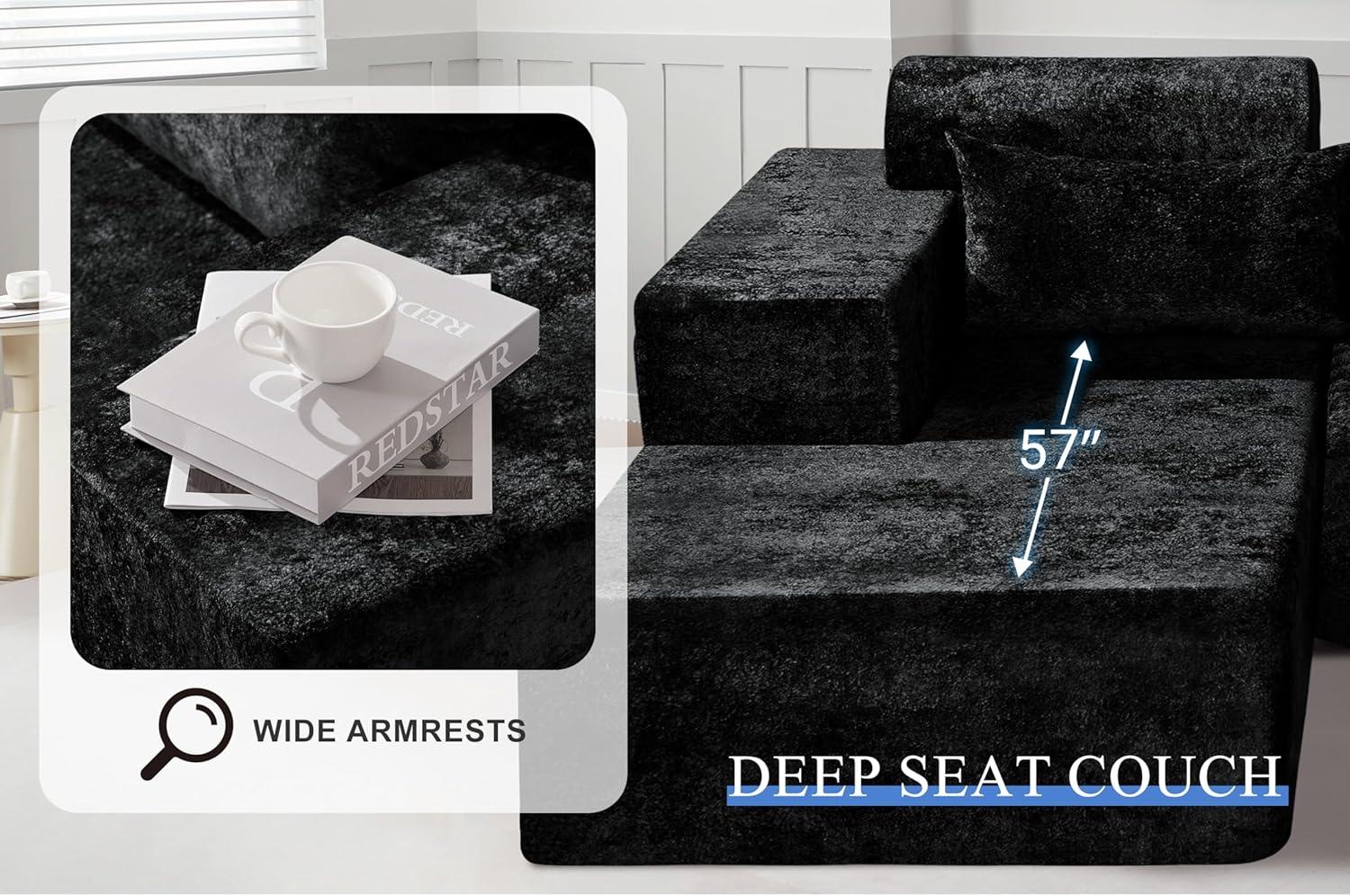 HABUTWAY®L-Shape Modular Sectional Sofa Couch