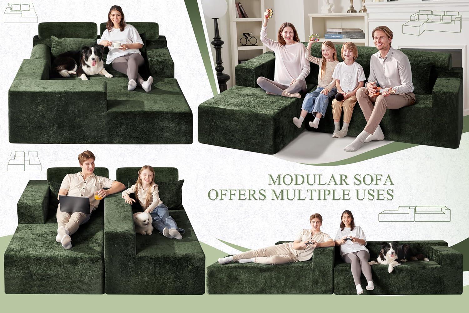 HABUTWAY®L-Shape Modular Sectional Sofa Couch