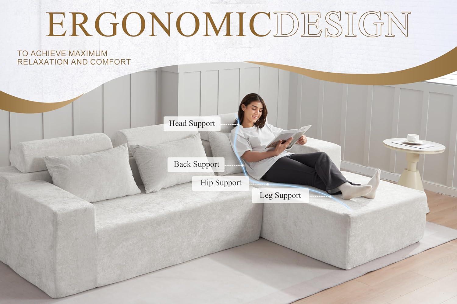 HABUTWAY®L-Shape Modular Sectional Sofa Couch