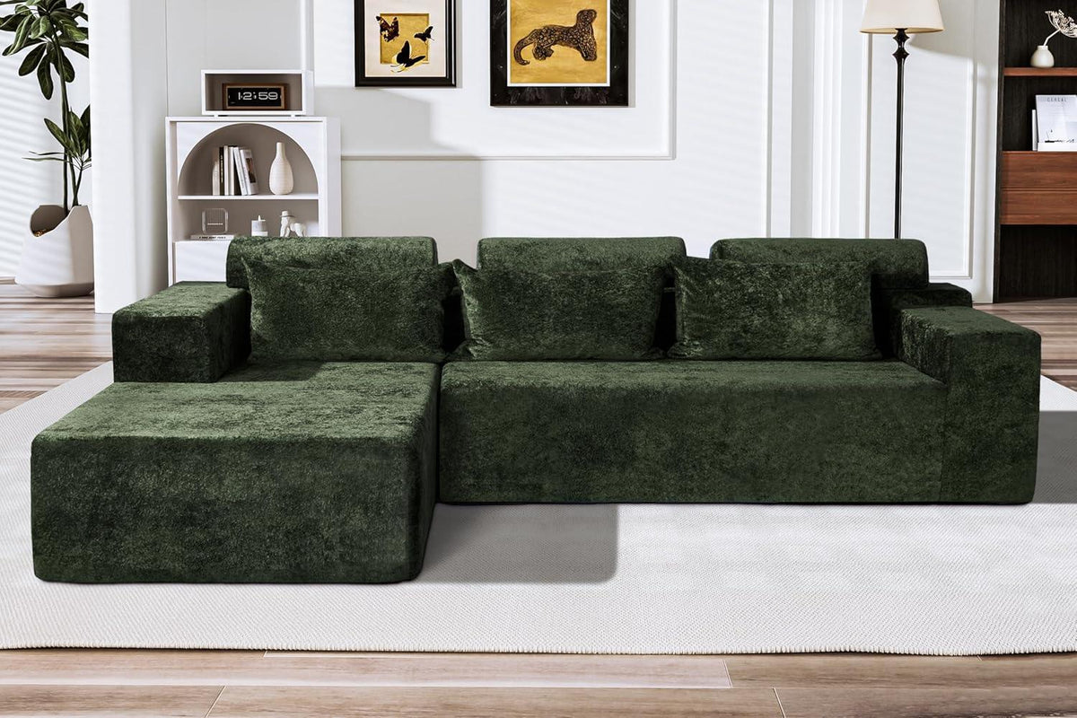 HABUTWAY®L-Shape Modular Sectional Sofa Couch