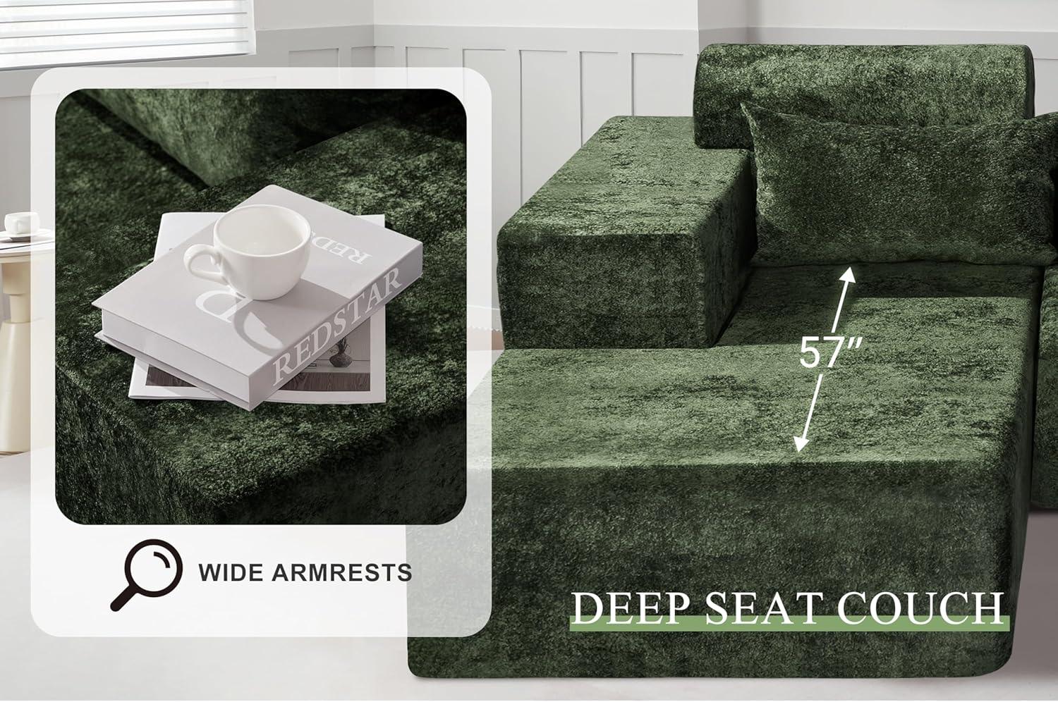 HABUTWAY®L-Shape Modular Sectional Sofa Couch