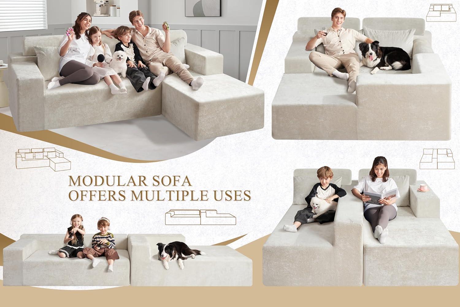 HABUTWAY®L-Shape Modular Sectional Sofa Couch
