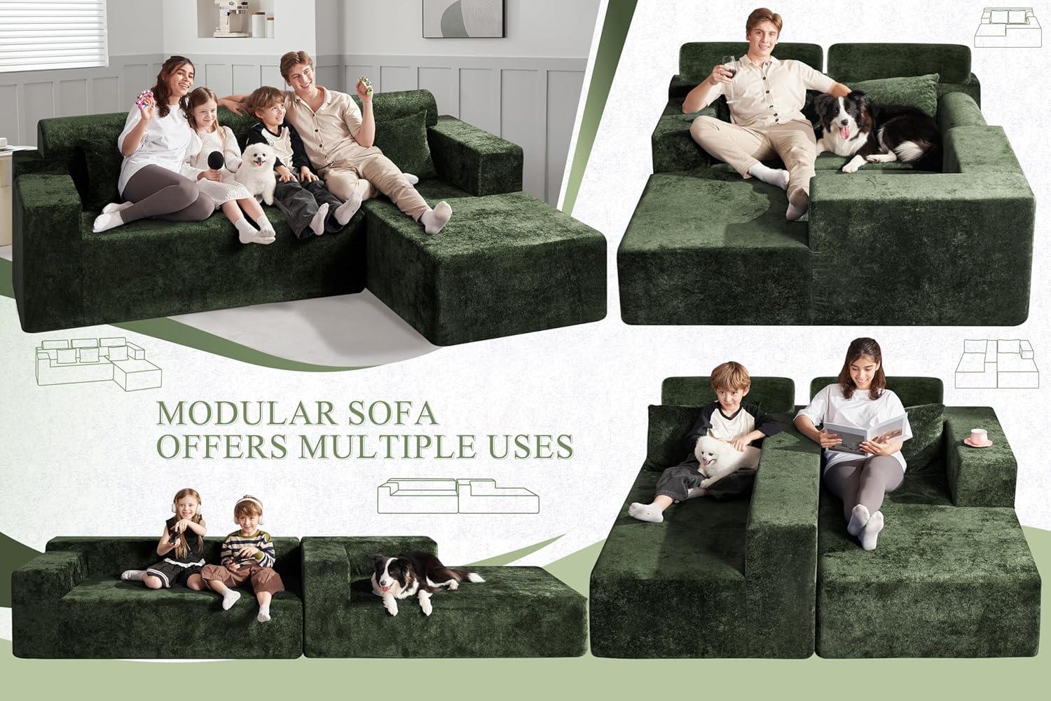 HABUTWAY®L-Shape Modular Sectional Sofa Couch