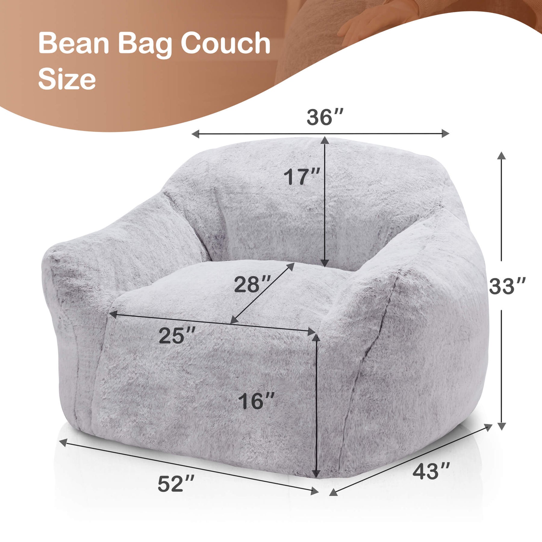 HABUTWAY® Giant Lazy Bean Bag Chair
