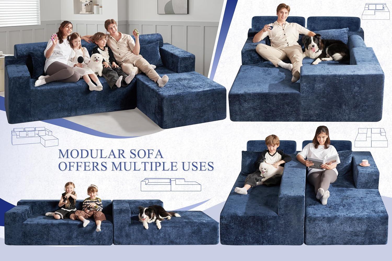 HABUTWAY®L-Shape Modular Sectional Sofa Couch