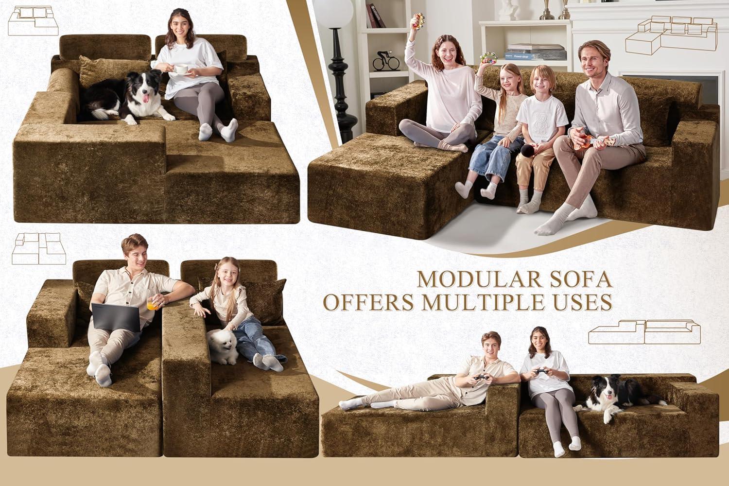 HABUTWAY®L-Shape Modular Sectional Sofa Couch