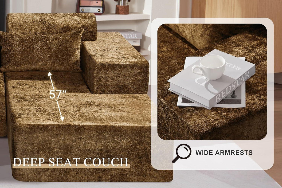 HABUTWAY®L-Shape Modular Sectional Sofa Couch